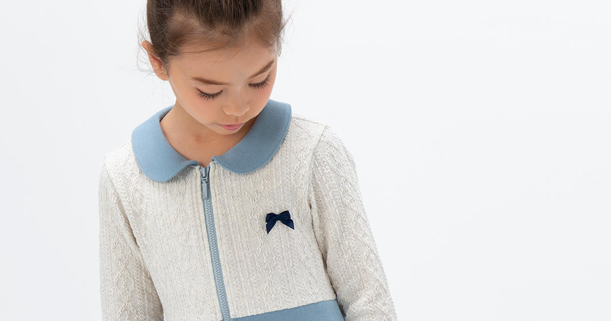 Chacott Ballet ーキッズ新作ー 秋らしいふんわりニット素材のジップアップワンピースが新登場 チャコット
