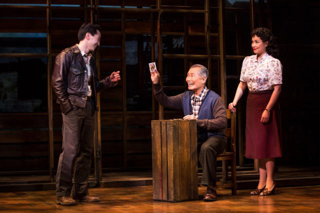 Michael K. Lee, George Takei and Lea Salonga in a scene from "Allegiance"  (c) Matthew Murphy