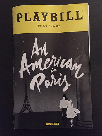 昨年のトニー賞を三つ受賞したブロードウェイミュージカル『An American in Paris』（巴里のアメリカ人）を観てきました！