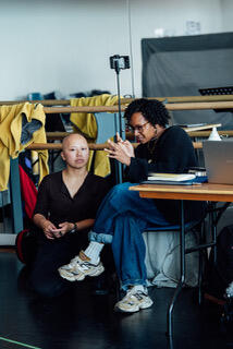 A Life in Four Seasons. Alexzandra Samiento (choreographer) and Tinuke Craig (director) in rehearsals. Credit Helen Murray. ALD334~1.jpeg