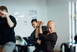 A Life in Four Seasons. Alexzandra Samiento (choreographer) in rehearsals. Credit Helen Murray. ALA462~1.jpeg
