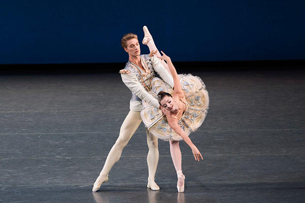 Indiana Woodward and Harrison Ball in Balanchine's Divertimento No.15. Photo (C) Paul Kolnik