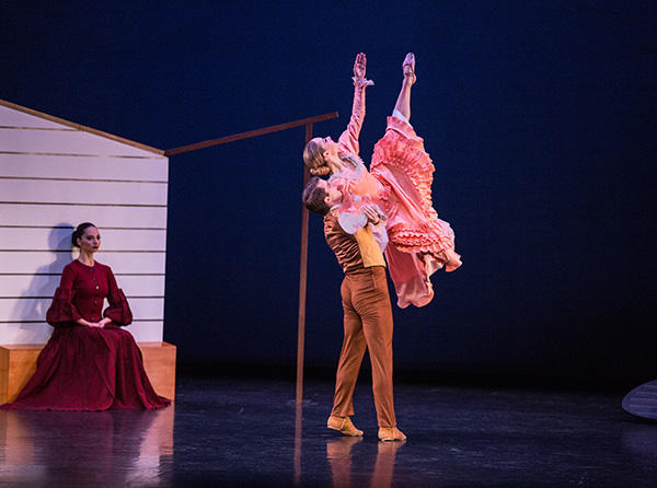 Charlotte Landreau and Lloyd Mayor and Konstantina Xintara in Appalachian Spring Photo by Brigid Pierce