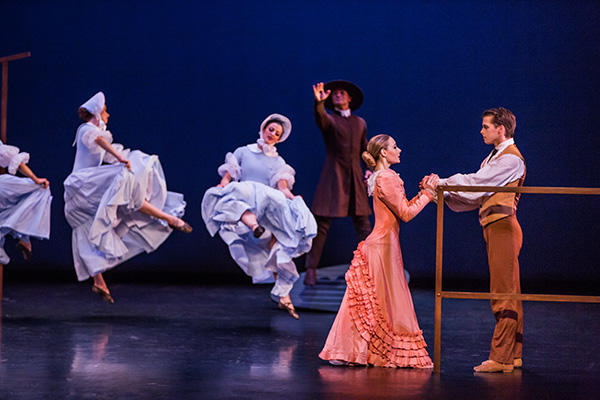 Charlotte Landreau and Lloyd Mayor and other dancers in Appalachian Spring Photo by Brigid Pierce