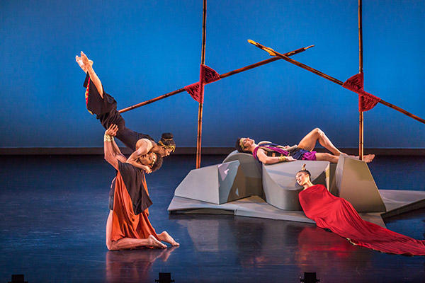 Xin Ying Abdiel Jacobsen Lorenzo Pagano and PeiJu Chien-Pott in "Clytemnestra" Photo by Brigid Pierce