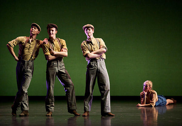 Christopher Harrison, Thomas Edwards, Andrew Peasgood and Eve Mutso in Christopher Bruce's Ten Poems     Photo by Andy Ross