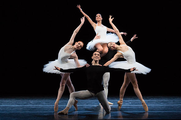 Gina Scott, Alice Mariani, Zarina Stahnke and Michael Tucker in David Dawson's 5 at The Joyce Theater. Photo © Yi-Chun Wu.