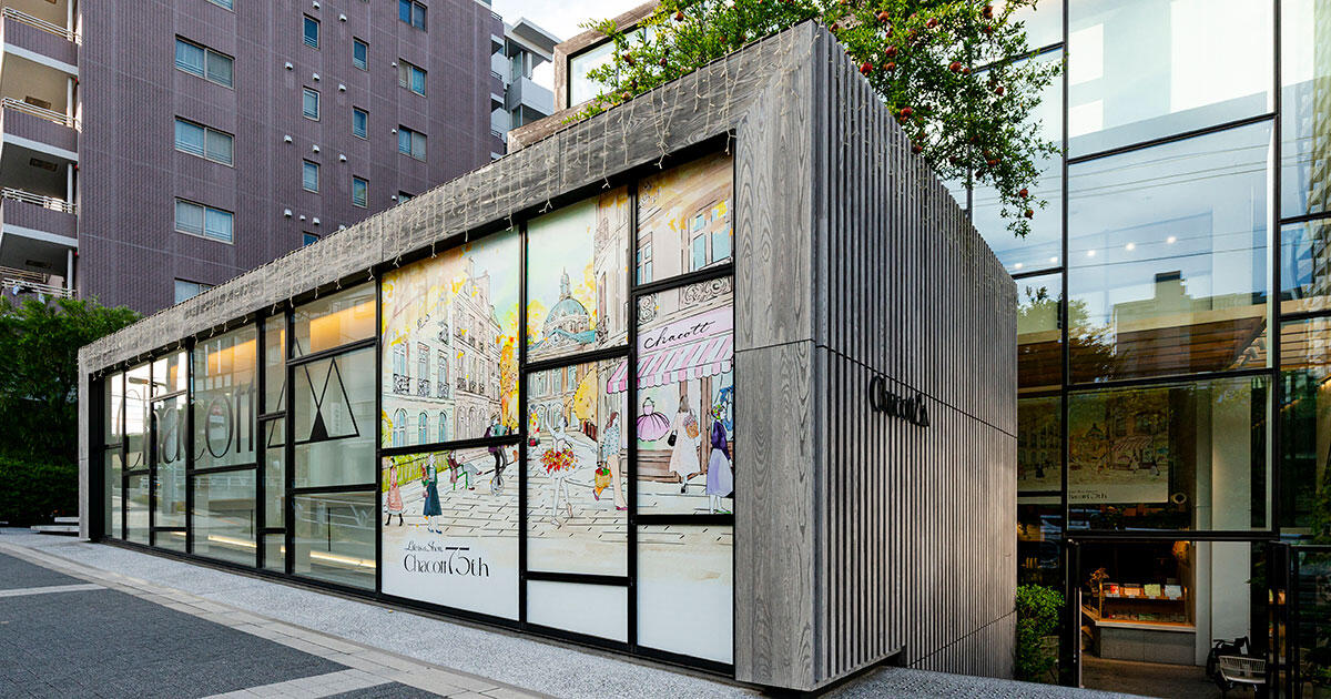 イラストレーター 山口 奈津さんとのコラボレーションイラストが代官山本店一面に